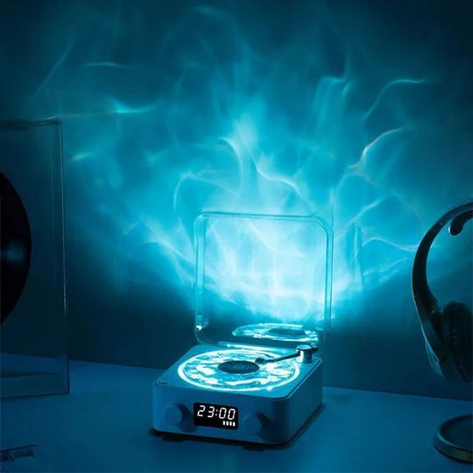 Retro Wave Bluetooth Speaker with Ocean Light & LED Clock